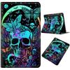 Case for Samsung Galaxy Tab S7 FE 2021,Galaxy Tab S8 Plus 2022, Slim lightnes Folding Stand PU Leather Cover with Multiple Angles for Galaxy Tab S7 Plu/Tab S8+/S7 FE 12.4 inch, Green Skull Moon view 1