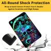 Case for Samsung Galaxy Tab S7 FE 2021,Galaxy Tab S8 Plus 2022, Slim lightnes Folding Stand PU Leather Cover with Multiple Angles for Galaxy Tab S7 Plu/Tab S8+/S7 FE 12.4 inch, Green Skull Moon view 4