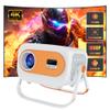 Full HD Portable Video Projector with Electric Focus, Compact Design for Home Theater and Outdoor Use, Smart Movie Projector Compatible with Laptop/DVD/Smartphone/HDMI/USB, White view 1