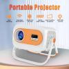 Full HD Portable Video Projector with Electric Focus, Compact Design for Home Theater and Outdoor Use, Smart Movie Projector Compatible with Laptop/DVD/Smartphone/HDMI/USB, White view 2