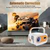 Full HD Portable Video Projector with Electric Focus, Compact Design for Home Theater and Outdoor Use, Smart Movie Projector Compatible with Laptop/DVD/Smartphone/HDMI/USB, White view 3