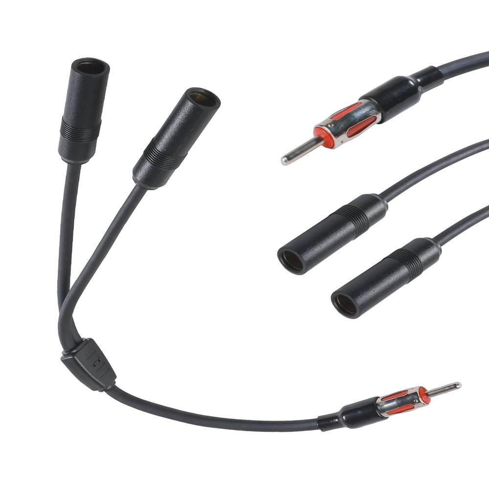SCUARI Car Antenna Adapter,Antenna Adapter for Car Stereo,Car Accessories 1 Male to 2 Female Y Antenna Cable,Radio Antenna Extension,Car GPS Navigation System Antenna Extension Cable,Fits Most Cars