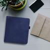 kwmobile Case Compatible with Kobo Sage - Cover Faux Nubuck Leather e-Reader Flip Case - Dark Blue view 2
