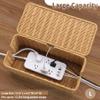 2Pack Large Cable Management Box, Handwoven Imitation Rattan Cord Organizer Wire Hider Box, Desk Cord Management to Hide Cords and Power Strips view 4