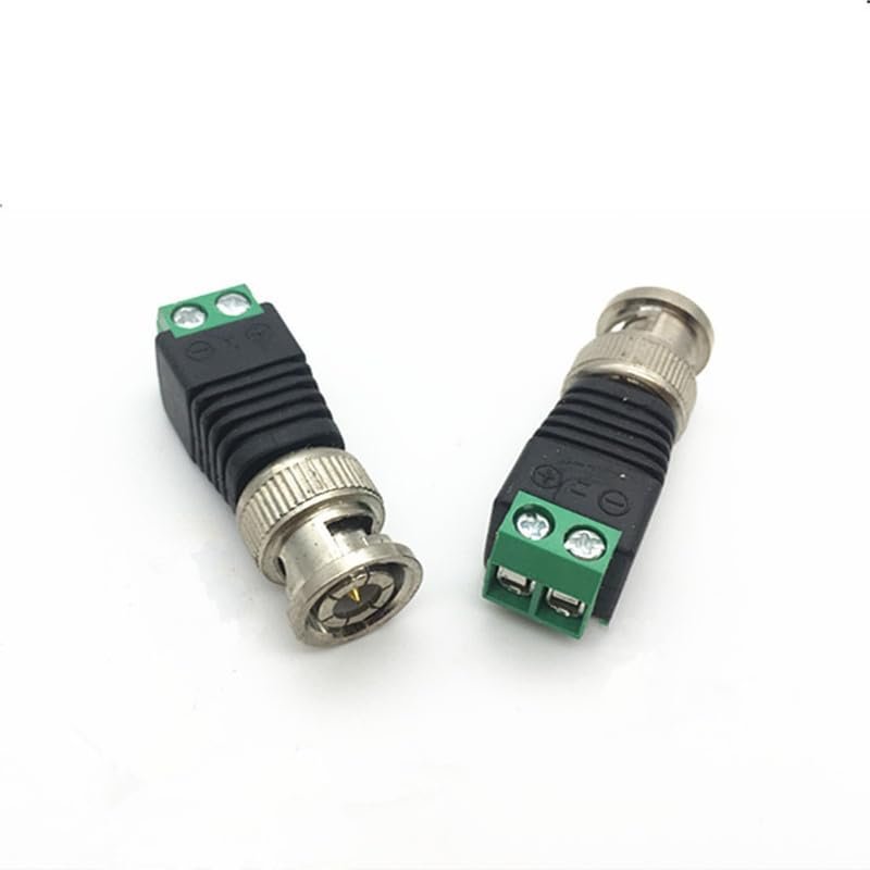 2PCS Male BNC Connector Video Balun Connector Transceiver for CCTV Metal Plastic Camera Surveillance Accessories