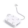 1 Ft Flat Plug Extension Cord, HANYCONY Power Strip with 4 USB Ports(2 USB C), 4 Widely Outlets Extender, Wall Mount, Desk Charging Station for Office, Travel and Cruise Ship Essentials view 1