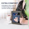 kwmobile Cover Compatible with Amazon Kindle (2022/2024) Cover - Faux Leather/Suede Case with Stand - Dark Blue/Dark Grey view 2