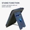 kwmobile Cover Compatible with Amazon Kindle (2022/2024) Cover - Faux Leather/Suede Case with Stand - Dark Blue/Dark Grey view 4