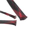 5M Black Red Braided PET Expandable Wire Loom, 2~25mm Braided Wire Sleeving Mesh, Cable Management for The Protection Wires(4mm) view 3