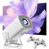 HKOORLAMULS S40Max Game Projector with 2 Wireless Controllers, Smart Portable Projector with Built in 30,000+ Classic Games, 4K 1080P Vision Projector for Gaming & Indoor Outdoor Entertainment, White view 1