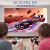 HKOORLAMULS S40Max Game Projector with 2 Wireless Controllers, Smart Portable Projector with Built in 30,000+ Classic Games, 4K 1080P Vision Projector for Gaming & Indoor Outdoor Entertainment, White view 3