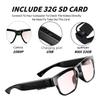 Camera Glasses Smart Video Glasses with Camera Wearable Sports Eye Glasses Outdoor Recording Motorcycle Riding Hiking Built-in 32G Memory view 2