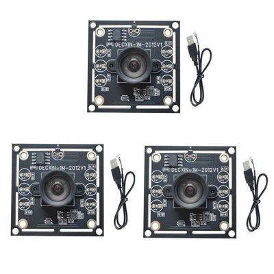 Tassteen 3PCS 100 Degree Camera Module 1MP OV9732 1280x720 30fps USB Camera Module Drive Free for WinXP/7/8/10 with 60cm Cable