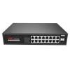 18-Port Full Gigabit PoE Switch,16*10/100/1000M Adaptive RJ45 Ports, 2*1000M Uplink SFP Ports,IEEE 802.3 af/at PoE Standard Unmanaged PoE Switch view 1
