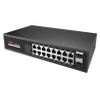 18-Port Full Gigabit PoE Switch,16*10/100/1000M Adaptive RJ45 Ports, 2*1000M Uplink SFP Ports,IEEE 802.3 af/at PoE Standard Unmanaged PoE Switch view 3