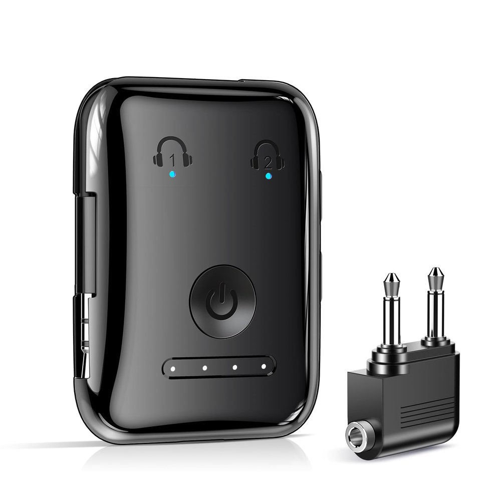 Premium Bluetooth 5.4 Transmitter, Airplane Wireless Adapter, Supports 2 AirPods/Headphones, Bluetooth Transmitter for TV, Airplane, Gym, with aptX Adaptive & Low Latency