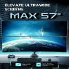 ARES WING Dual Monitor Mount, Adjustable Stacked Monitor Stand with USB A/C, Heavy Duty Gas Spring Monitor Desk Stand for 2 Monitors for 24-57 Inch Ultrawide Screen, 75/100/200 Vesa Mount, Black view 3
