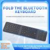 JOMAA Tri-Fold Wireless Keyboard - Ultra-Thin Lightweight, PU Leather Cover 3 Device Connections, Silent Typing Portable Design, Compatible with Windows, Mac, iOS Android, Tablet Phone Laptop view 3