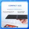JOMAA Tri-Fold Wireless Keyboard - Ultra-Thin Lightweight, PU Leather Cover 3 Device Connections, Silent Typing Portable Design, Compatible with Windows, Mac, iOS Android, Tablet Phone Laptop view 4