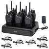 TIDRADIO Walkie Talkies Long Range Two Way Radios with 6-Way Multi Unit Charger, Acoustic Tube Headset & Mic, Hands Free VOX, Frequency Copy, Flashlight for Adults School Church Camping- TD-V2, 6 Pack view 1