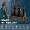 TIDRADIO Walkie Talkies Long Range Two Way Radios with 6-Way Multi Unit Charger, Acoustic Tube Headset & Mic, Hands Free VOX, Frequency Copy, Flashlight for Adults School Church Camping- TD-V2, 6 Pack view 2