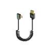 Portable Lightweight 8K UHD Cable M/i/ni -HD M;ic/ro -HD Stretch Spring Curl Flexible HD2.1 Cord Compatible with The PC Tablet Camera Monitor HDTV(HD to MiniHD Right) view 1