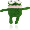 QoKcoahn Cute Cartoon Plush Case for AirPods 2nd 1st Generation Case,3D Kawaii Fluffy Knitted Green Frog Soft Silicone Cover with Keychain Cool Funny Boys Girls Women for AirPods 1&2 view 1