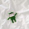 QoKcoahn Cute Cartoon Plush Case for AirPods 2nd 1st Generation Case,3D Kawaii Fluffy Knitted Green Frog Soft Silicone Cover with Keychain Cool Funny Boys Girls Women for AirPods 1&2 view 2