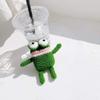 QoKcoahn Cute Cartoon Plush Case for AirPods 2nd 1st Generation Case,3D Kawaii Fluffy Knitted Green Frog Soft Silicone Cover with Keychain Cool Funny Boys Girls Women for AirPods 1&2 view 3