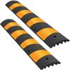 2pcs 6 Feet Rubber Driveway Modular Heavy Duty Speed 72.4 x 12 x 2.4 Inch Cable Protector Ramp for Garage Gravel Roads Asphalt Concrete, 2Pack-6Ft-Speed Bump view 1