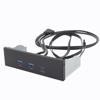 5.25 Inch Front Panel USB Hub, Internal USB Hub with 5Gbps USB A and 20Gbps Type C Header, 19 Pin Optical Drive Extension Panel, for PC Computer