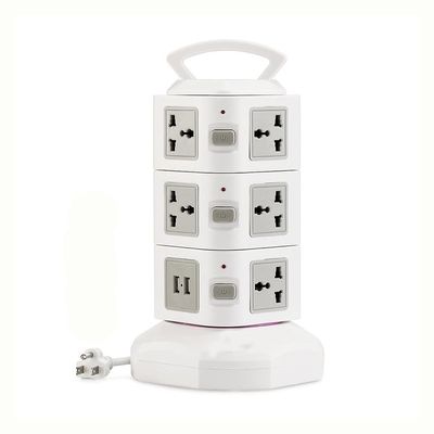 AFPSDLFJDLS Tower Power Strip Surge Protector Vertical Multi Sockets Way Universal Outlets Pluging Socket 2 300cm Extention Cord(UK pluging)