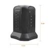 AFPSDLFJDLS Tower Multiple Power Strip Vertical Surge Protector 9 AC US Pluging Sockets Outlets with 4 Pole Switch 2m Extension Cord view 2