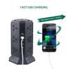AFPSDLFJDLS Power Strip Vertical 8/12 EU/UK/US/Electric Pluging Universal Outlet Sockets Charger Surge Protector 6.6ft/2m Extension Cord(EU Plug,2 Layers) view 3