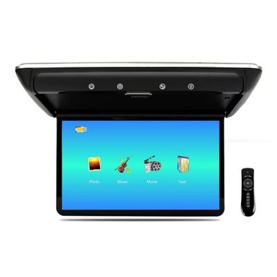 Car 11.6 Inch Overhead Monitor Screen Display LED Vehicle Flip Down Roof Mount Console HDMI TV Player Control Panel NO DVDBlack-B