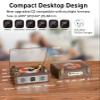 CARONSORT Retro Cd Player Can Rip to USB,Nostalgic Bluetooth CD Player for Home,Built-in Speakers with LCD Screen,Supports Coaxial/3.5mm/FM Radio with Remote Control-Wired Walnut Brown view 4