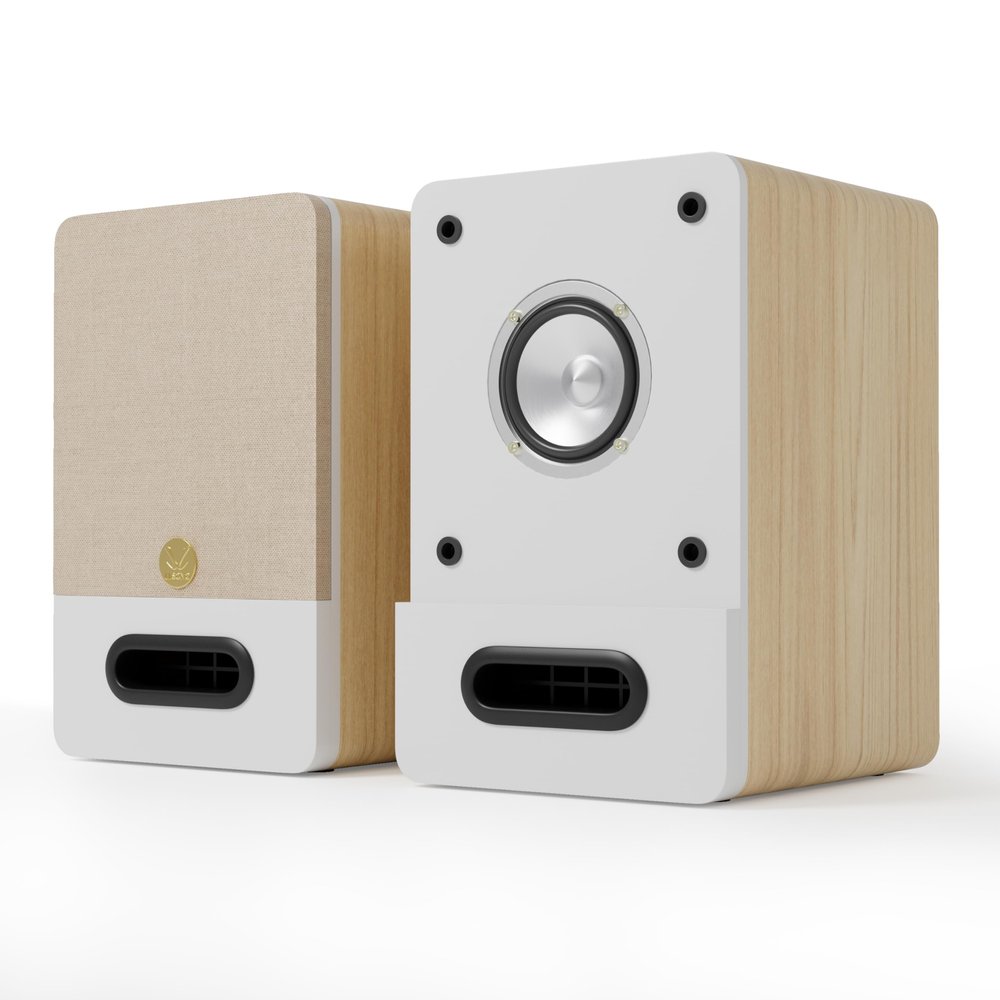 lii song Passive Bookshelf Speakers 3 Inch Full Range HiFi Stereo System- 4 30W Home Audio with 2 Speaker Wires, Needs Amplifier or Receiver to OperatePair, Wood Color