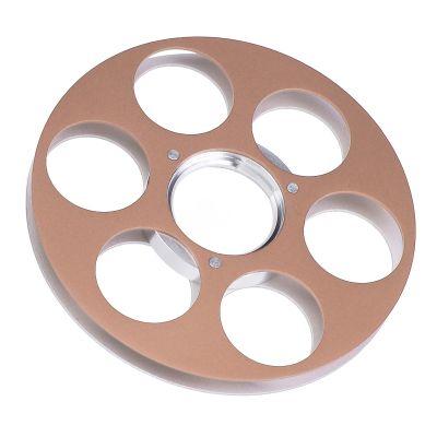 Empty Take Up Reel to Reel Small Hub, 6 Holes Empty Tape Reel Opening Empty Reel, Aluminum Recording Sound Takeup Reel for NAGRA Miniature Tape Recorder (Gold)