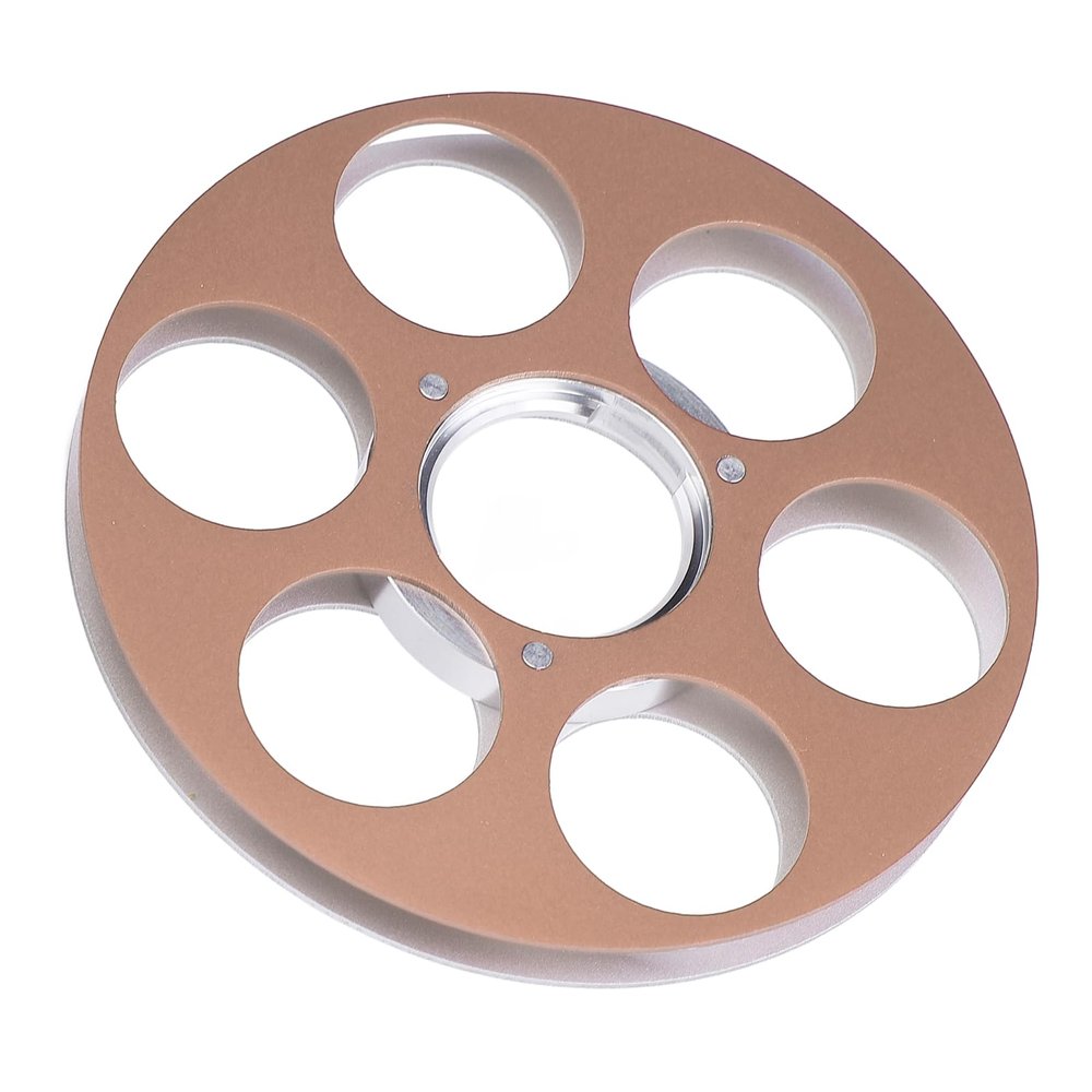 Empty Take Up Reel to Reel Small Hub, 6 Holes Empty Tape Reel Opening Empty Reel, Aluminum Recording Sound Takeup Reel for NAGRA Miniature Tape Recorder (Gold)