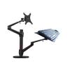 ADPVRLUQ OL-10L-KYM Aluminum Silver Ergonomic 10"-32" Monitor Stand + Keyboard Tray Desk Stand Mount Double Arm(OL-33L-KYM 315MM) view 1