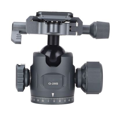 Low Profile Ball Head, Professional Heavy Duty Tripod Head with 360 Rotation in Aluminum Alloy and Dual Panoramic Cushioning, Horizontal Fit