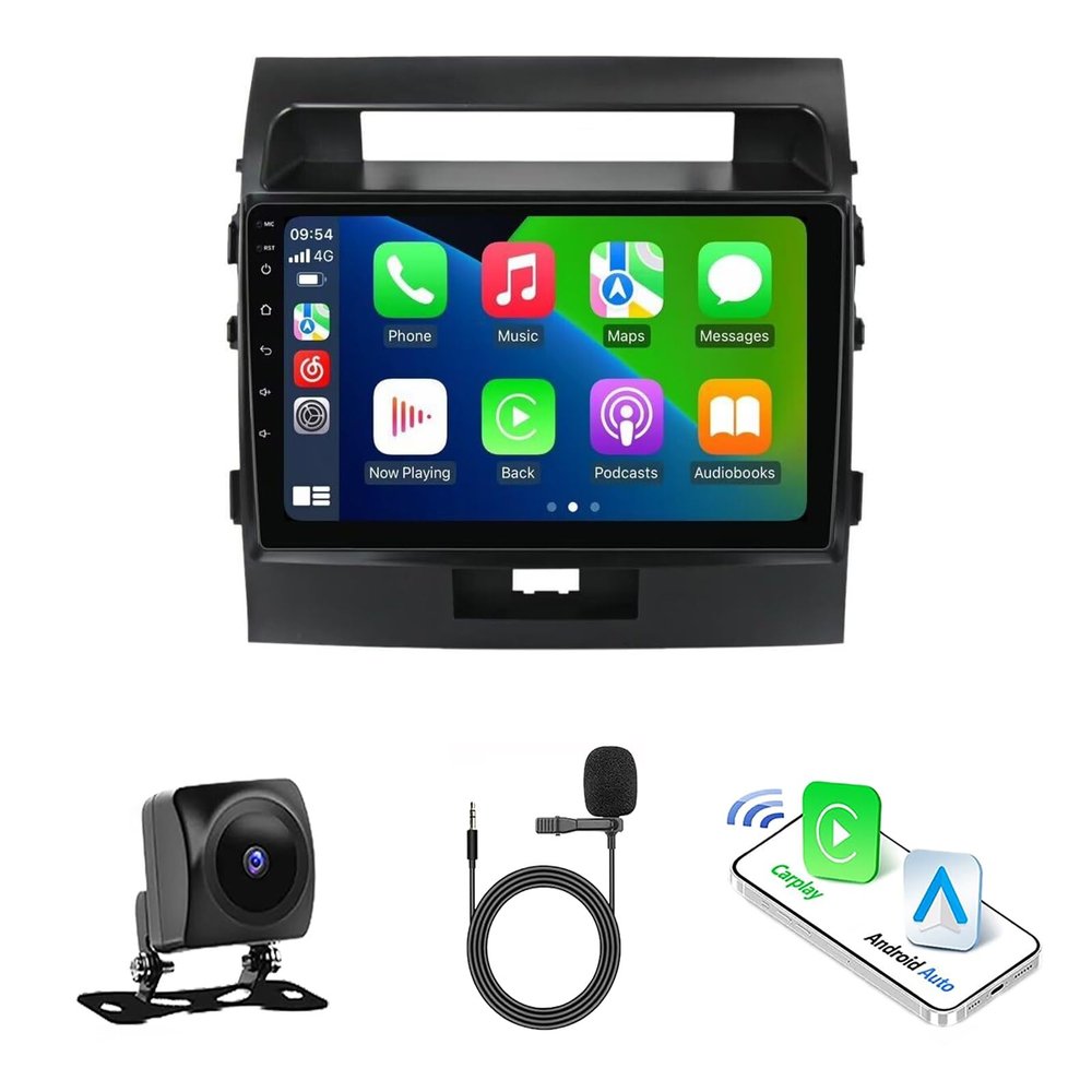 Car Radio Stereo for Toyota Land Cruiser 200 2008-2015, Android 13, 10" IPS Touch Screen Upgrade Dash Kit with Car-Play & Android Auto, GPS Navigation DSP SWC 5G WiFi Camera(8Core 6+128GB)