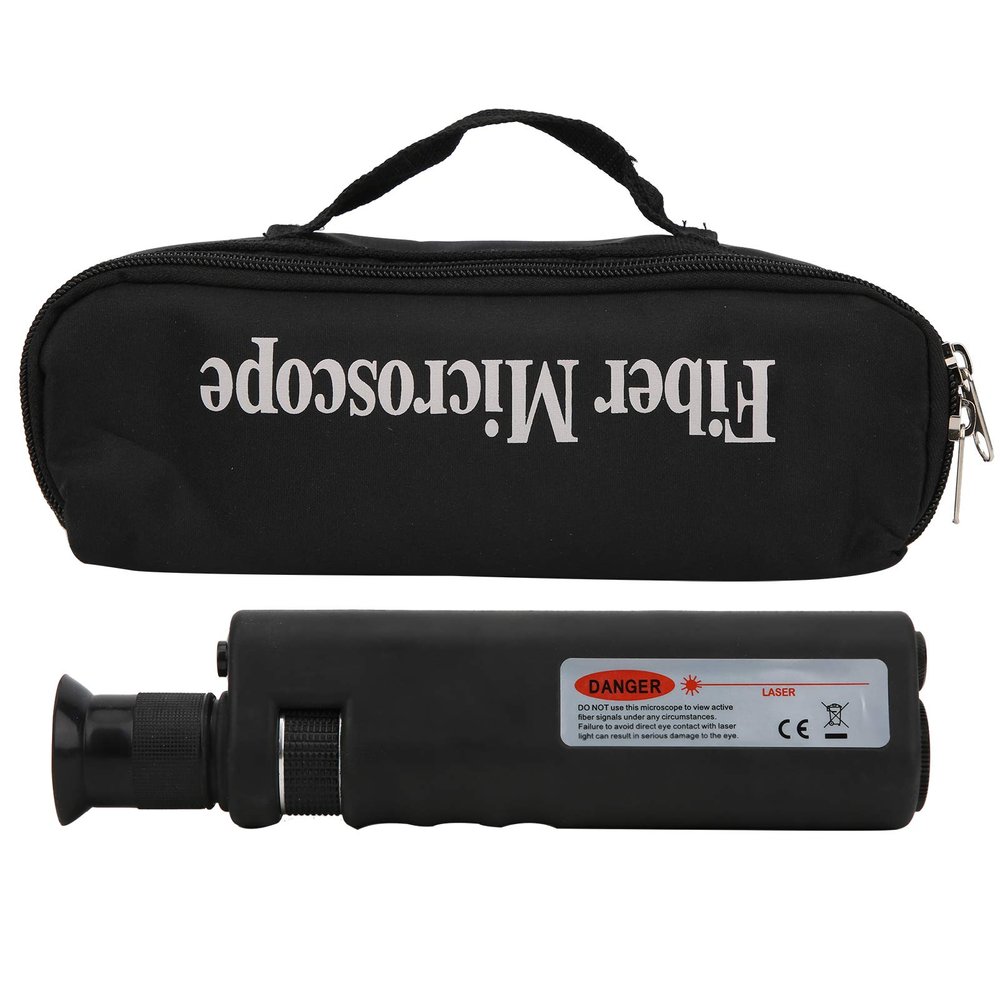 400x Handheld Fiber Optic Microscope Inspection Tool Microscope Fiber Optic Tools Lighted Pocket Microscope LED Light Coaxial Illumination 2.5mm FC SC ST and 1.25mm LC Adapter (200X Adapter 1.25mm)