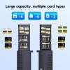 2 in 1 Micro SD Card Reader Case TF Card Holder Carrying Case,Dual Card Reader,Memory Card Organizer Waterproof with OTG,6 TF/4 SD/2 SIM Cards Computer/Android Smartphone (US-DK10PRO) view 3