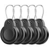 5 Pack Airtag Holder - IPX8 Waterproof Airtag Keychain with Wire Cable, Anti-Scratch GPS Case for Apple Airtag, Durable Airtag Cover for Keys, Kids, Luggage, Backpacks, Pet Collar-Black view 1