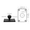 RiToEasysports 1 Inch Ball Mount Base, Aluminum Alloy AMPS Square Plate for B Size Ball Double Socket Arms view 3