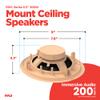 Pyle 8 Pair Speakers, 200W 6.5" Flush Mount in Wall/in Ceiling Speakers with Spring-Loaded Terminals, PDIC Series, Tan view 3