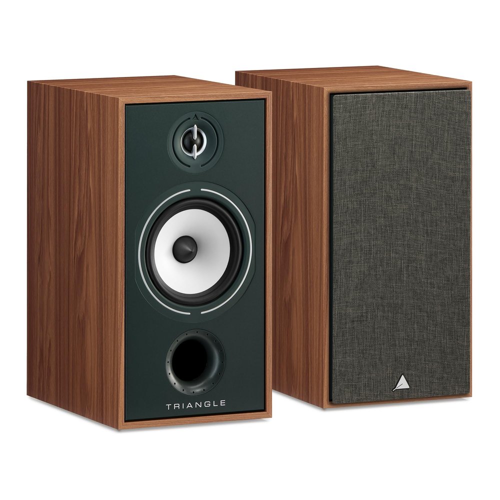 triangle Borea BR04 Bookshelf Speakers Pair - High Fidelity - 2-Way - 25mm EFS Silk Dome Tweeter with Waveguide (Oak Green)
