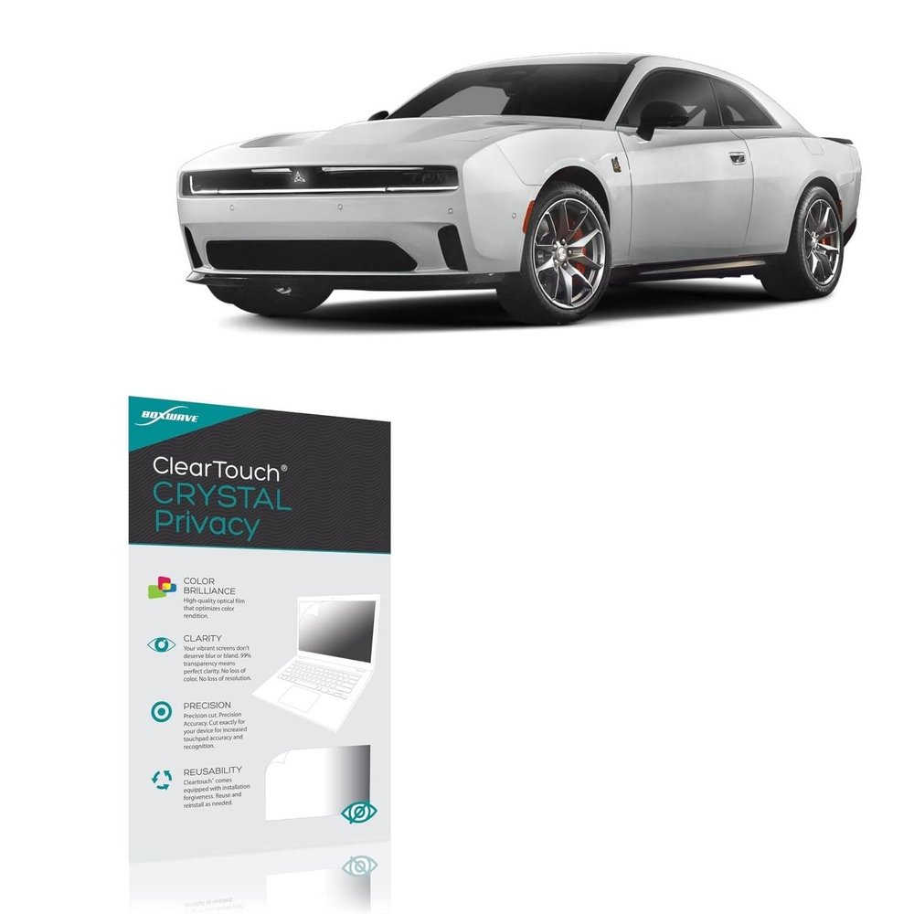 BoxWave Screen Protector Compatible with Dodge 2024 Charger Daytona EV Infotainment System (12.3 in) - ClearTouch Crystal Privacy (2-Pack), Privacy Screen Protector Flexible Film Clear
