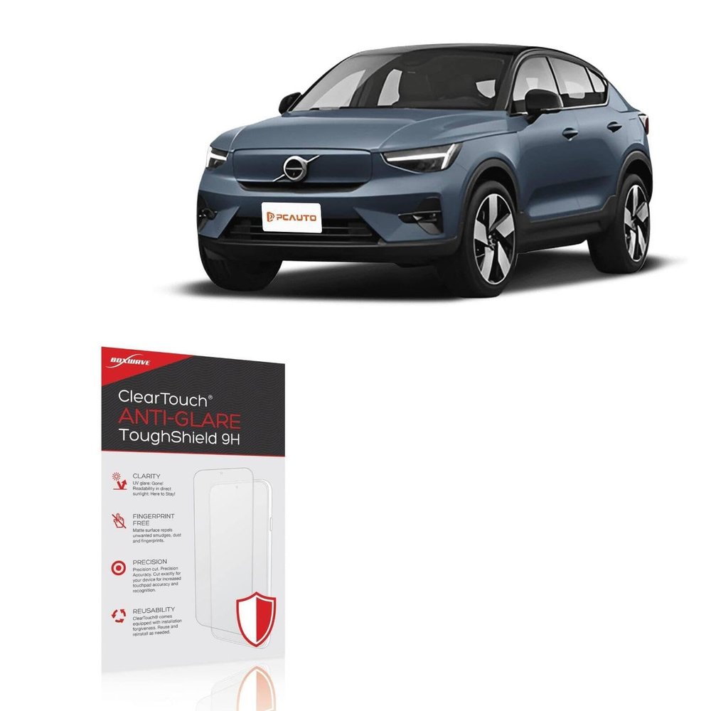 BoxWave Screen Protector Compatible with Volvo 2025 C40 Recharge Infotainment Display (9 in) - ClearTouch Anti-Glare ToughShield 9H (2-Pack), Anti-Glare 9H Tough Flexible Film Screen Protector